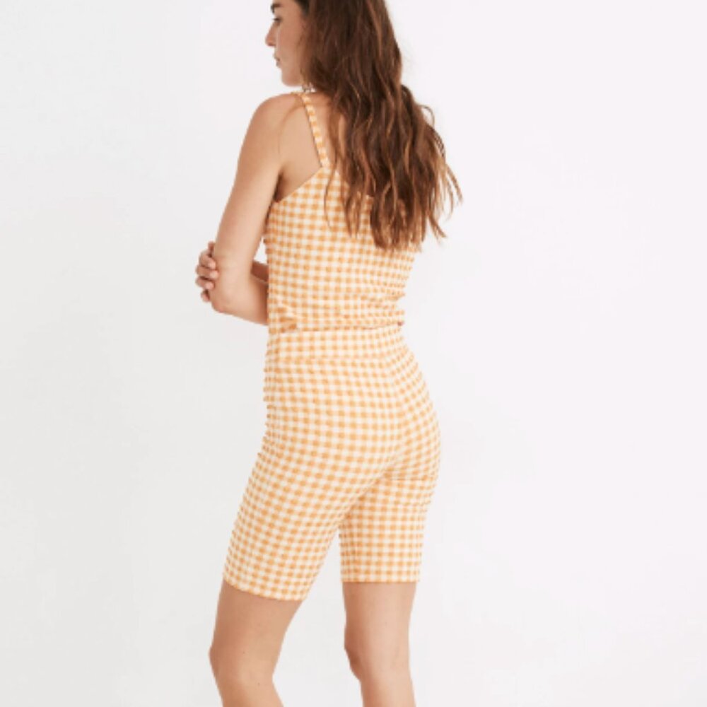 Madewell Gingham Jacquard Biker Shorts - Picture 3 of 4